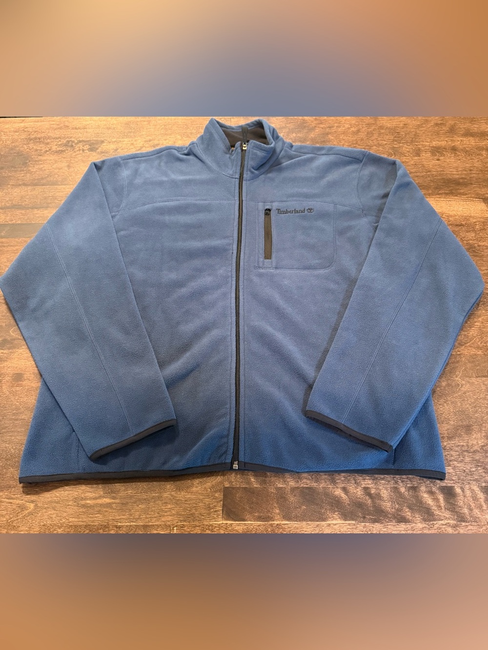 Timberland Navy Blue Full-Zip Fleece Jacket with Pockets